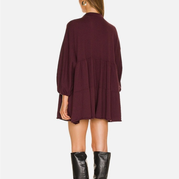 Free People Easy Kinda Love Oversized Knitted Romper in Burgundy - Picture 5 of 8